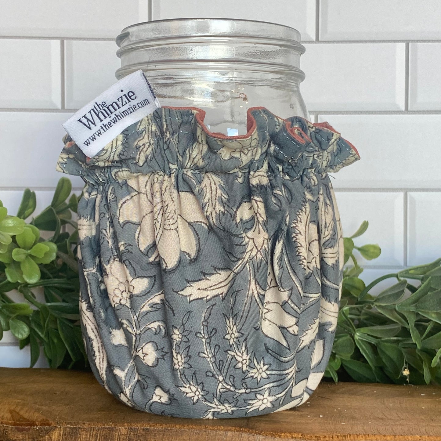 Gray Floral Large Whimzie