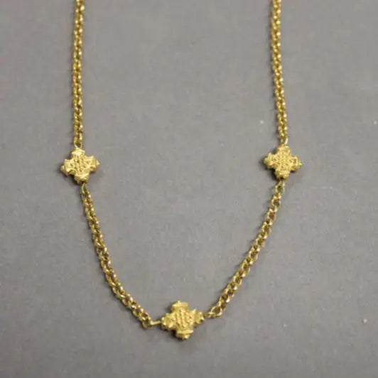 Double Rolo Cross 18” Necklace